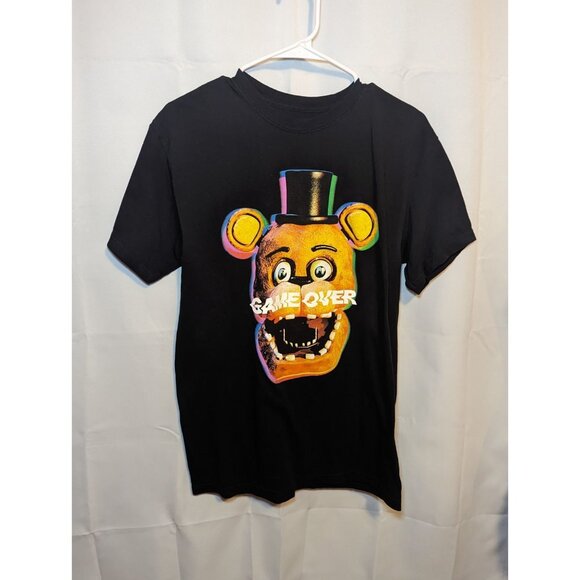 FIVE NIGHTS AT FREDDY'S Game Over Video Game Black Graphic T-Shirt MENS Medium - Picture 1 of 10